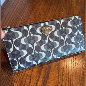 Coach Navy Blue Signature C Wallet